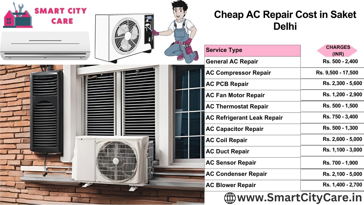 Cheap AC repair Cost list in  Saket, Delhi