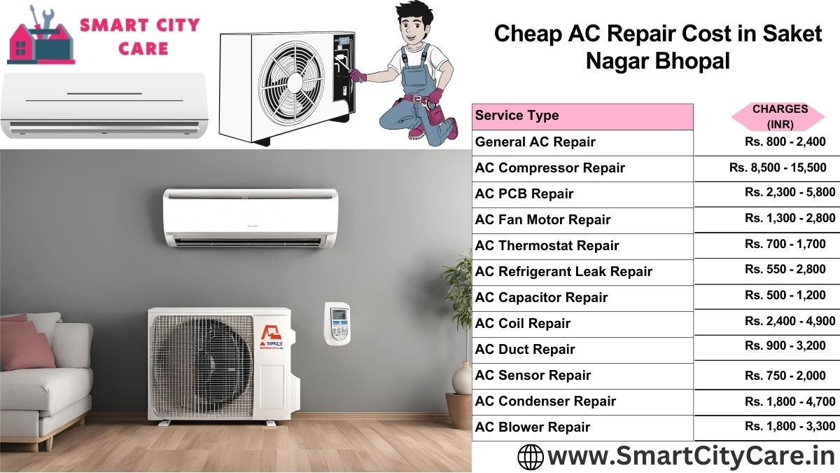 Cheap AC repair Cost list in  Saket Nagar, Bhopal