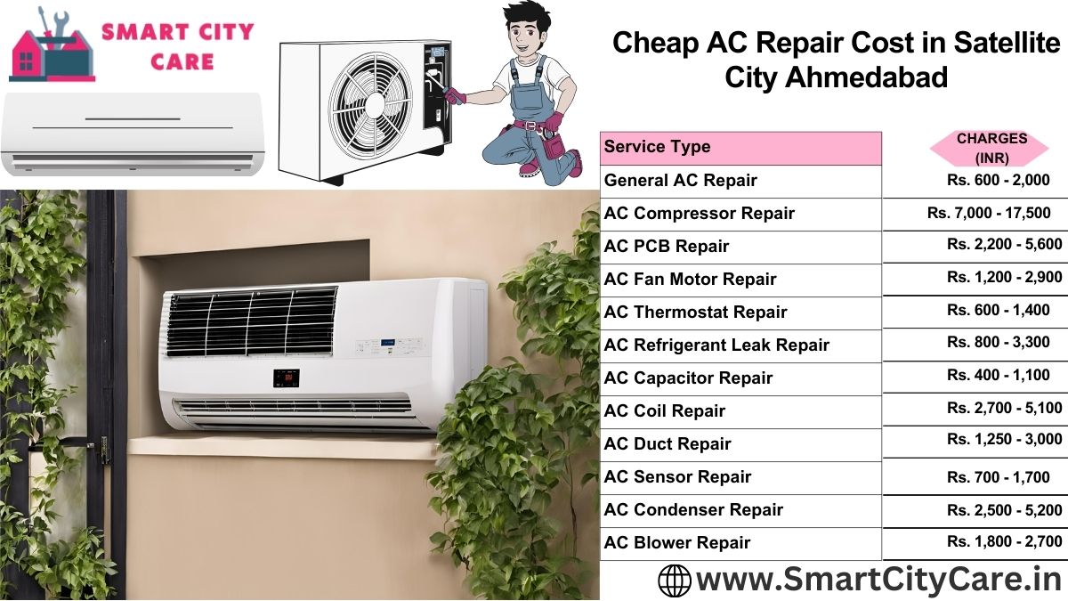 Cheap AC repair cost in Satellite City, Ahmedabad