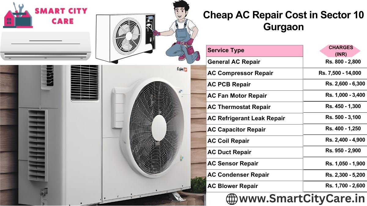 Cheap AC repair Cost list in  Sector 10, Gurgaon