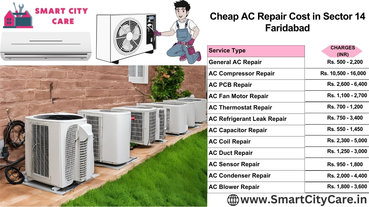 Cheap AC repair Cost list in  Sector 14, Faridabad