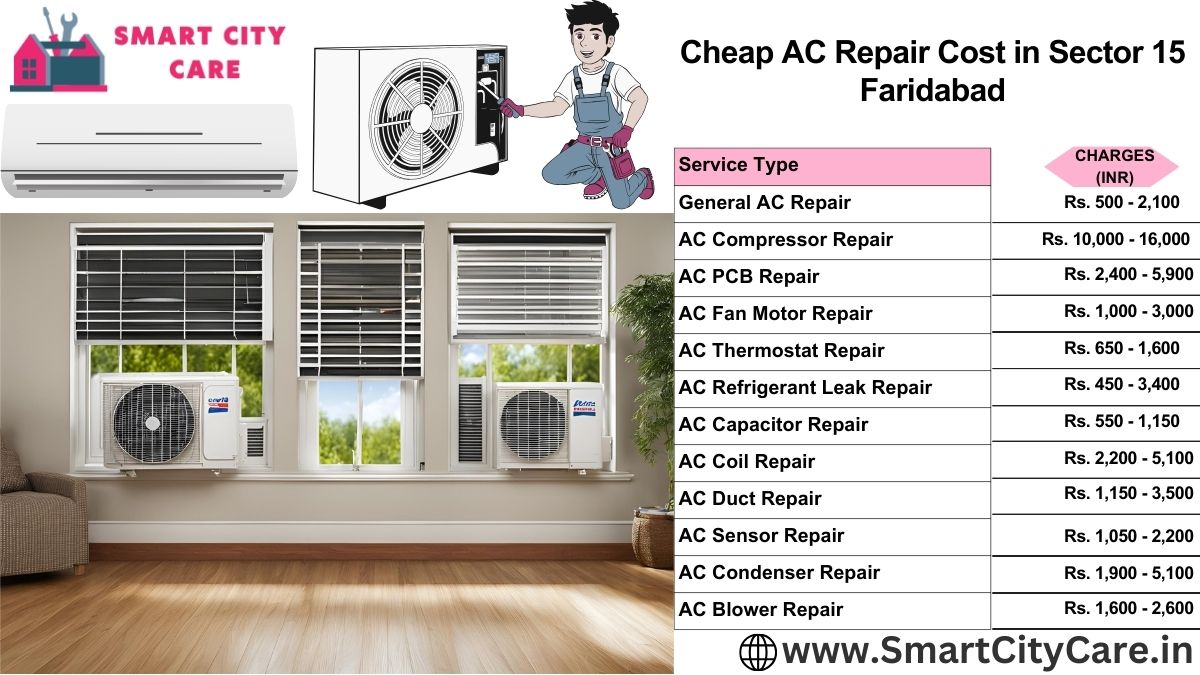 Cheap AC repair Cost list in  Sector 15, Faridabad