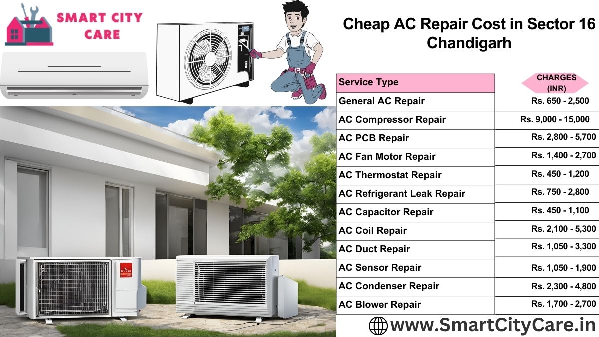 Cheap AC repair Cost list in  Sector 16, Chandigarh