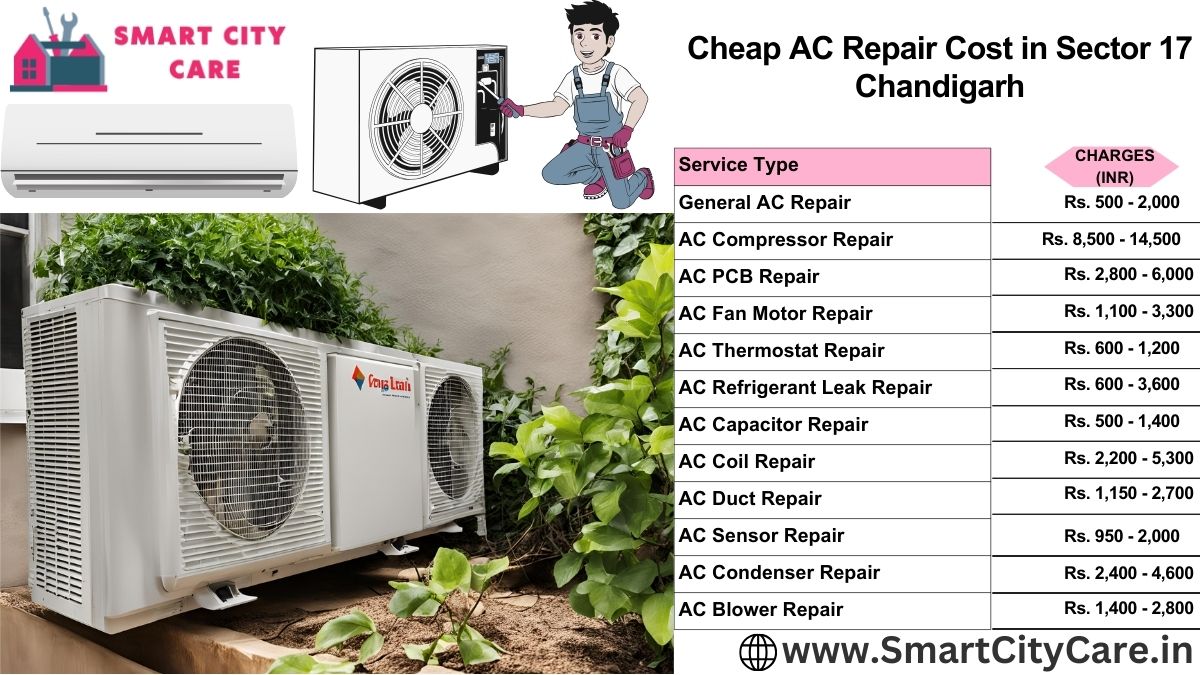 Cheap AC repair Cost list in  Sector 17, Chandigarh