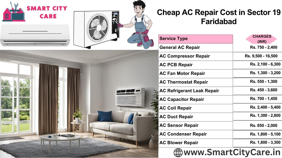 Cheap AC repair Cost list in  Sector 19, Faridabad