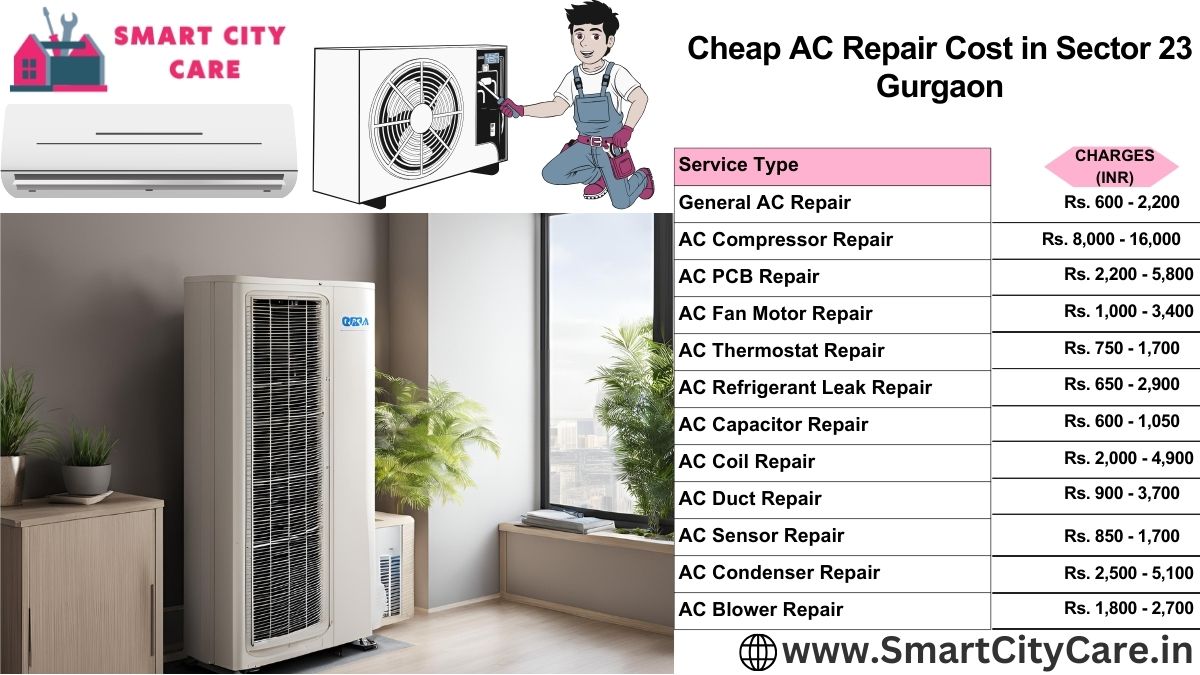 Cheap AC repair Cost list in  Sector 23, Gurgaon