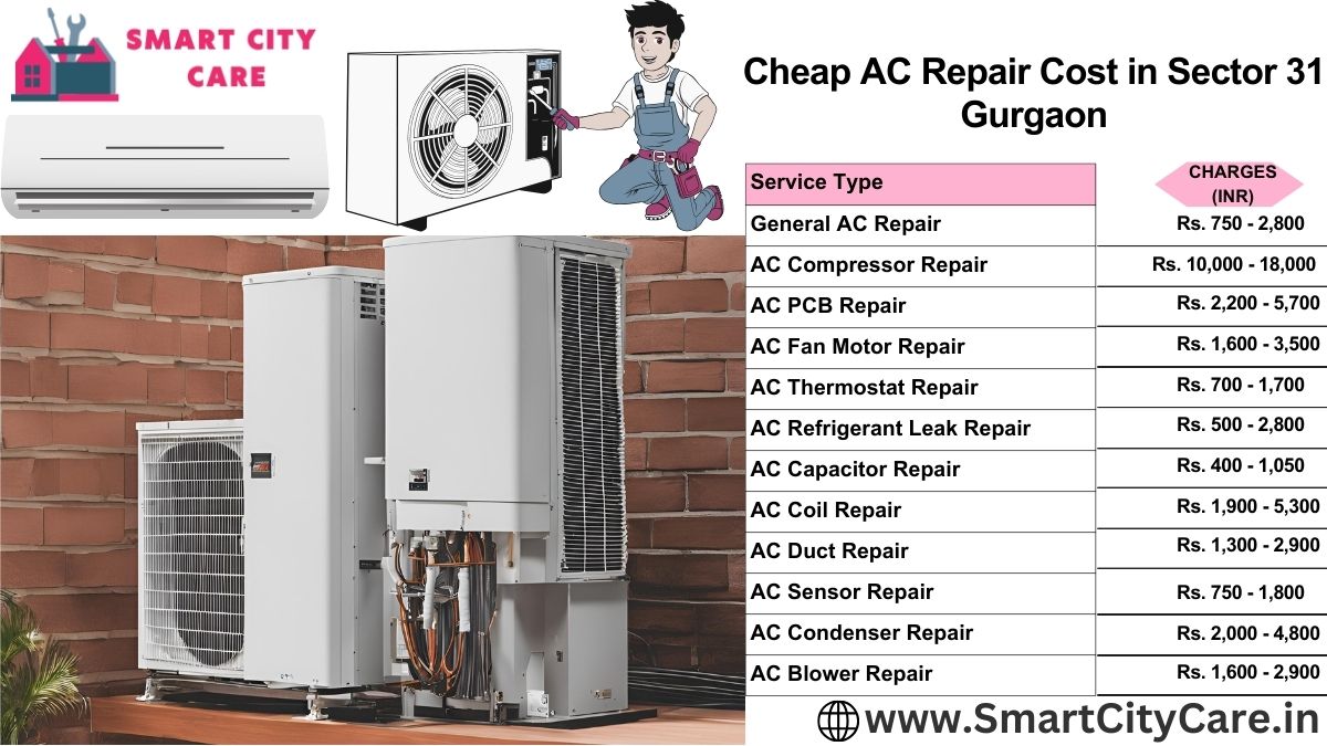 Cheap AC repair Cost list in  Sector 31, Gurgaon