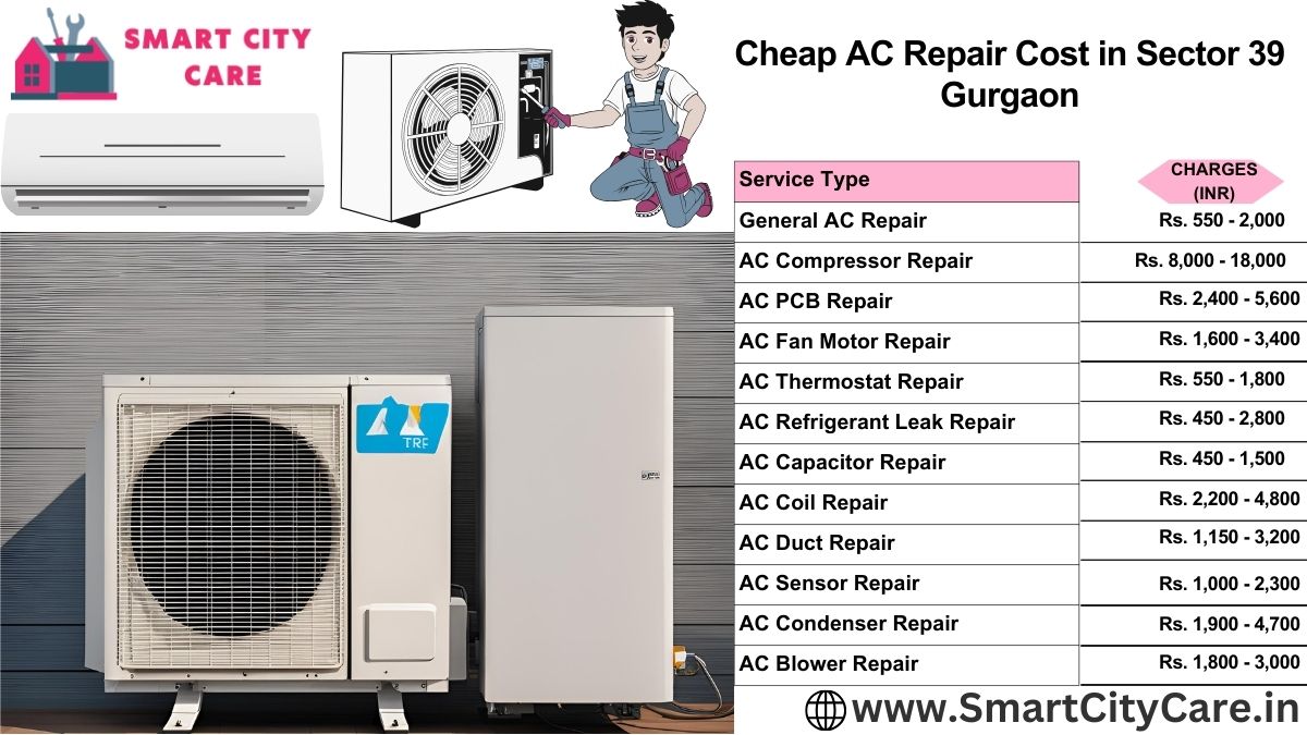 Cheap AC repair Cost list in Sector 39, Gurgaon