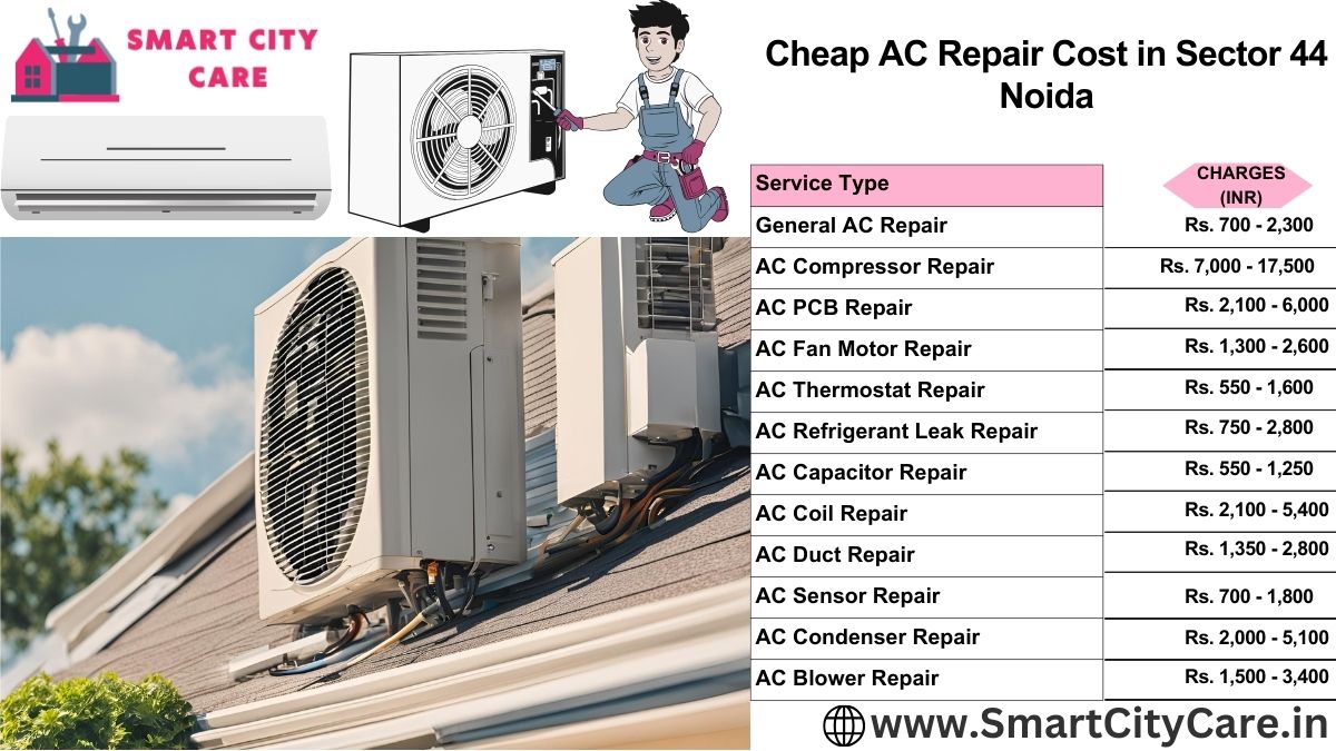 Cheap AC repair Cost list in  Sector 44, Noida