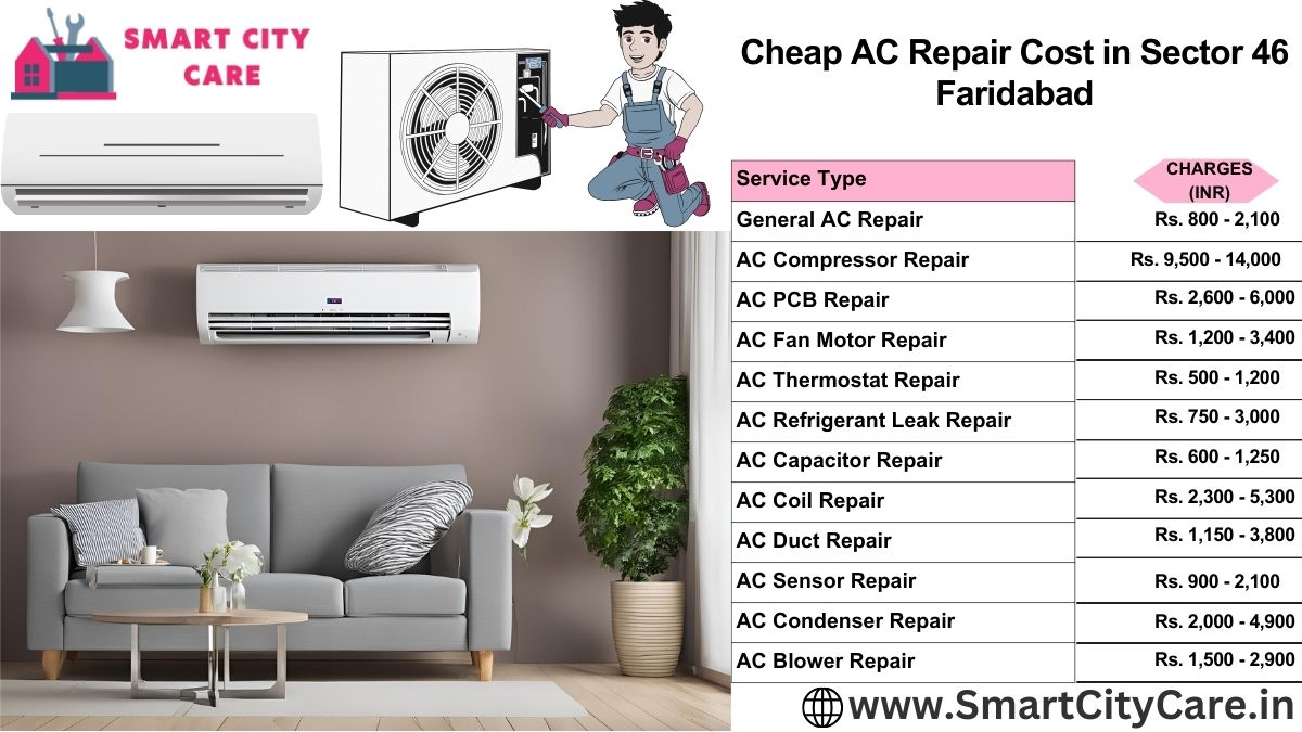 Cheap AC repair Cost list in  Sector 46, Faridabad