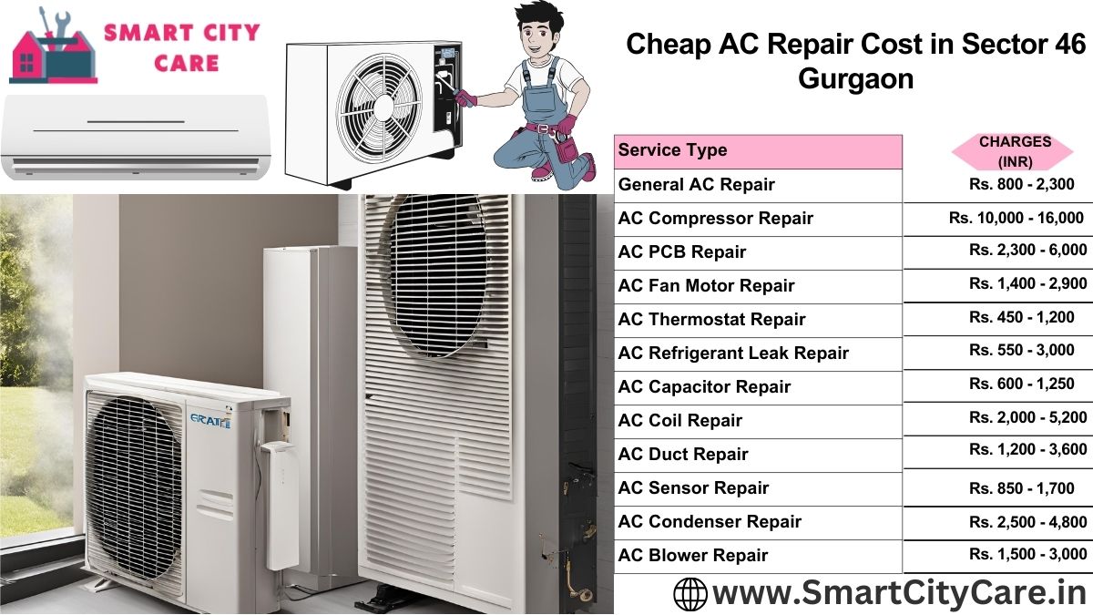 Cheap AC repair Cost list in  Sector 46, Gurgaon