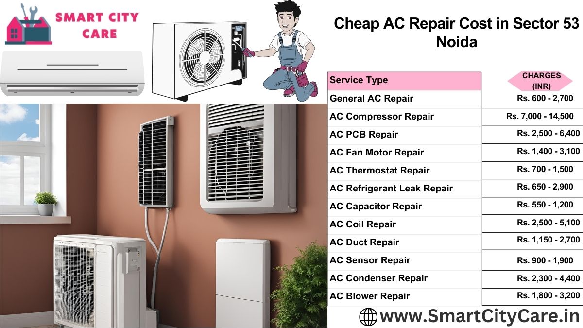 Cheap AC repair Cost list in  Sector 53, Noida