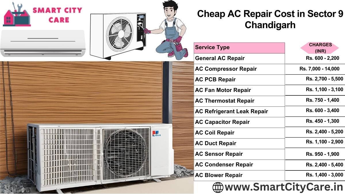 Cheap AC repair Cost list in  Sector 9, Chandigarh