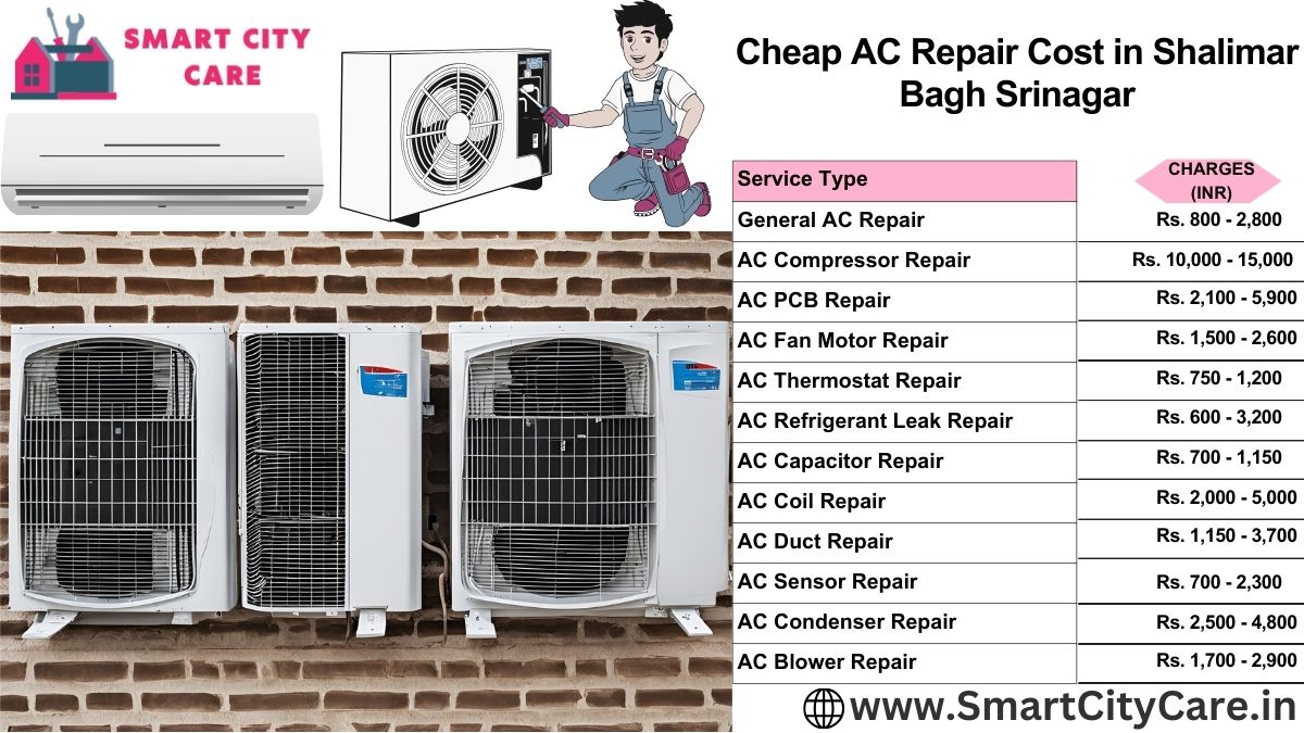 Cheap AC repair Cost list in  Shalimar Bagh, Srinagar