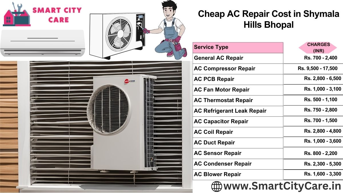 Cheap AC repair Cost list in Shymala Hills, Bhopal