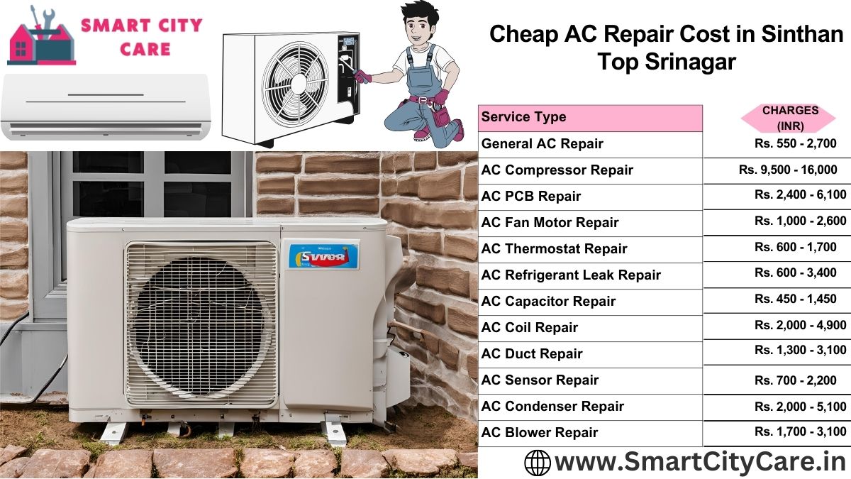 Cheap AC repair Cost list in  Sinthan Top, Srinagar