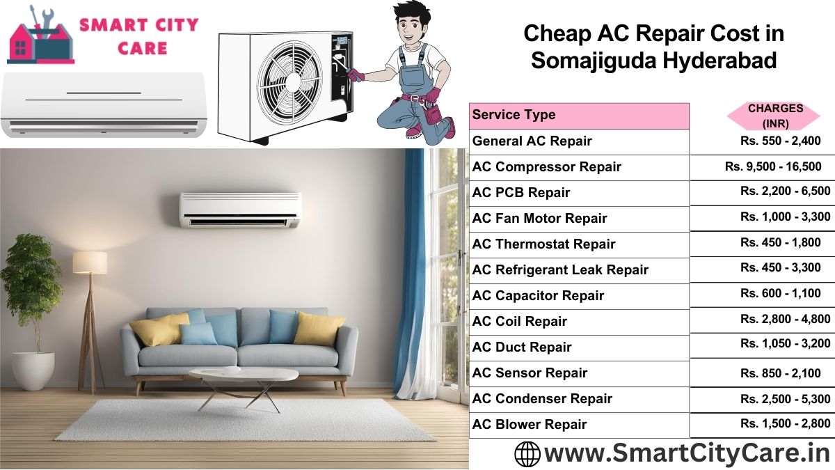 Cheap AC repair Cost list in Somajiguda, Hyderabad