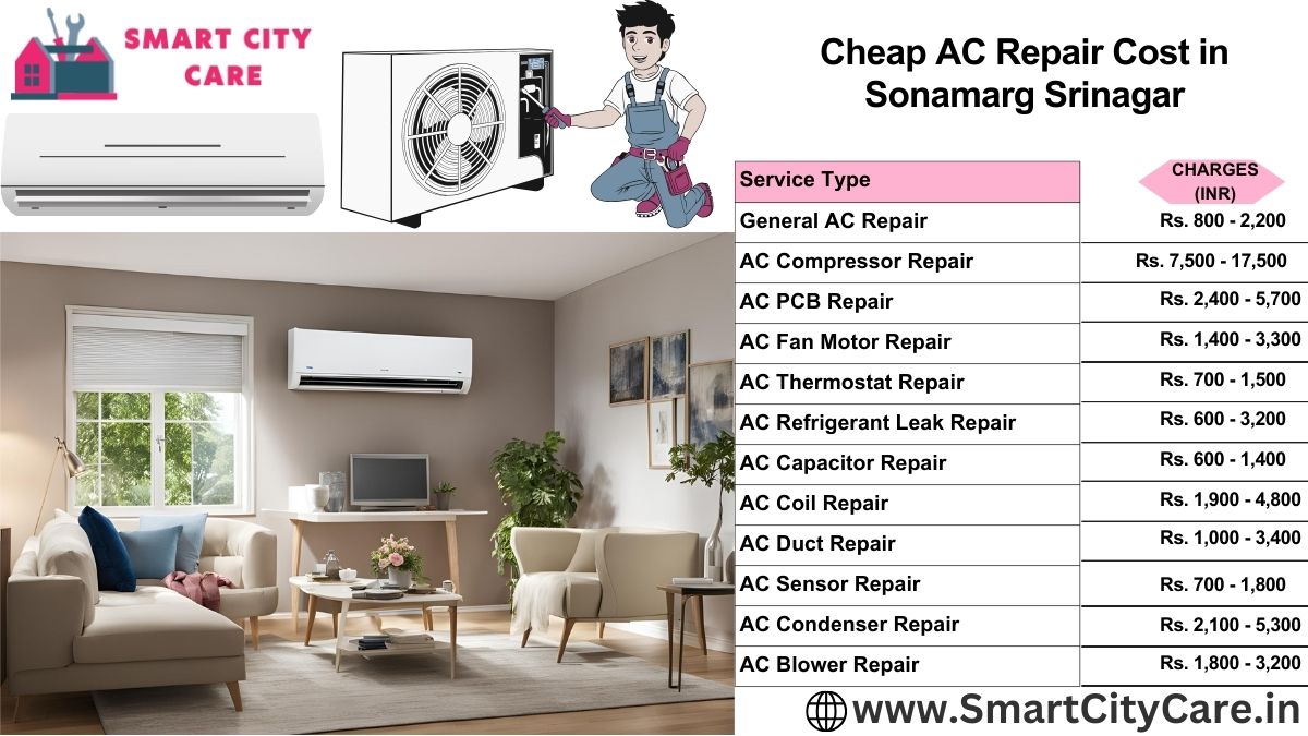 Cheap AC repair Cost list in  Sonamarg, Srinagar