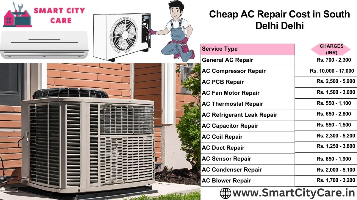Cheap AC repair Cost list in  South Delhi, Delhi