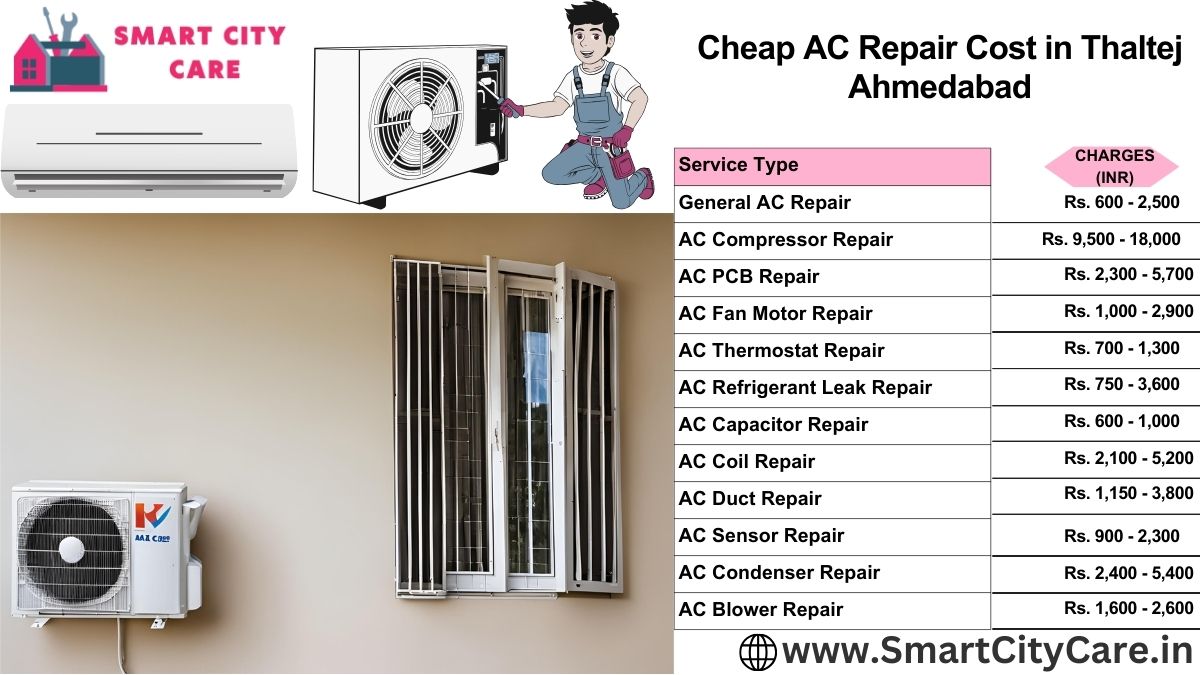 Cheap AC repair Cost list in Thaltej, Ahmedabad