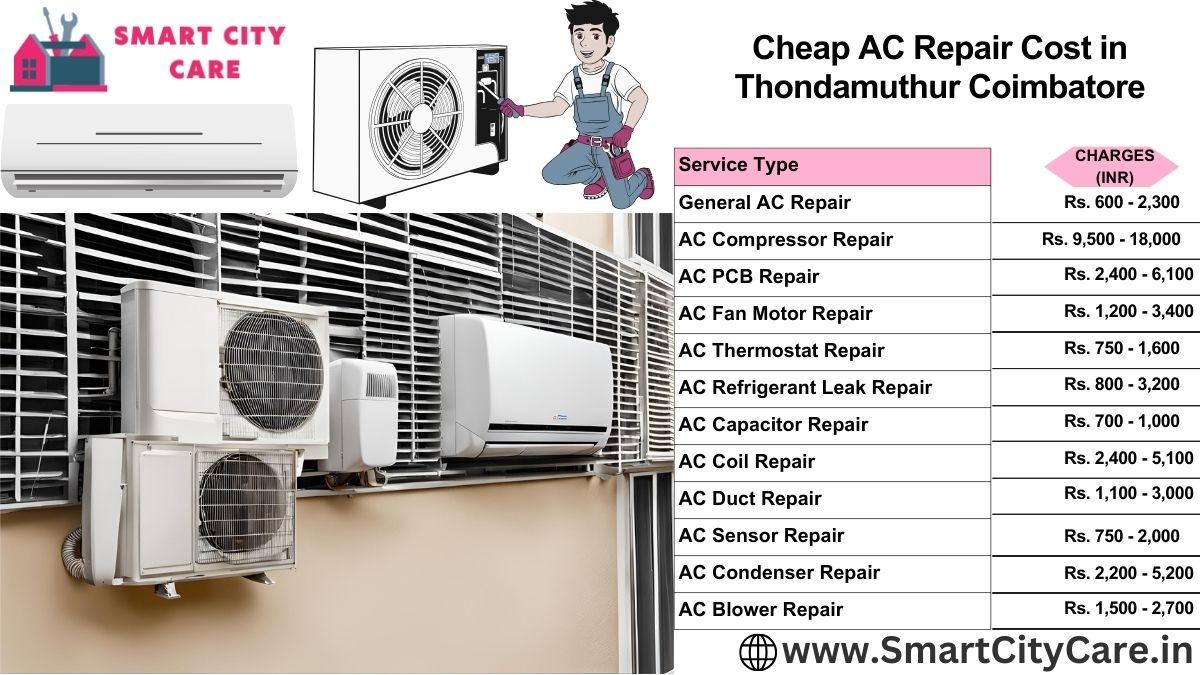 Cheap AC repair Cost list in  Thondamuthur, Coimbatore