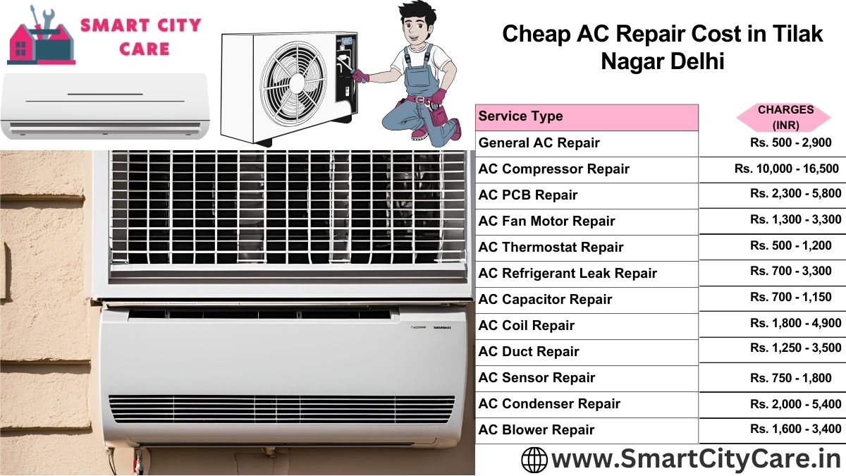 Cheap AC repair Cost list in  Tilak Nagar, Delhi