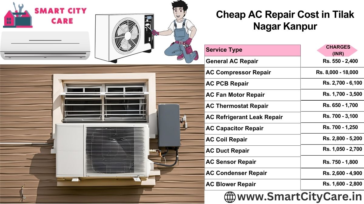 Cheap AC repair Cost list in  Tilak Nagar, Kanpur