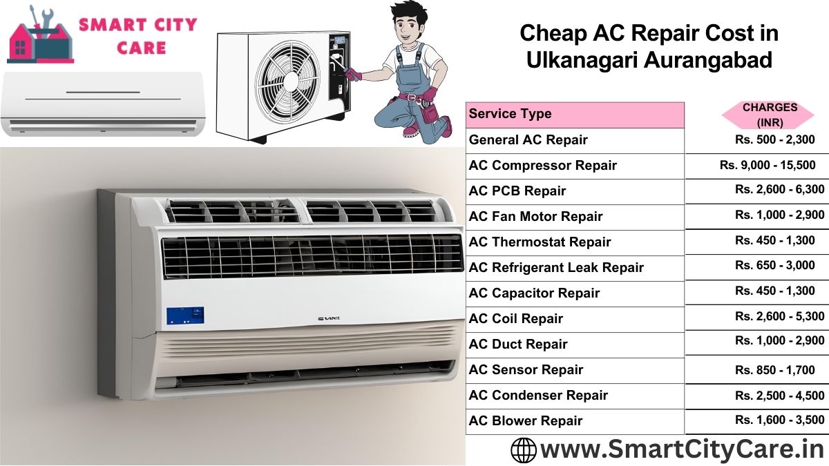 Cheap AC repair Cost list in Ulkanagari, Aurangabad