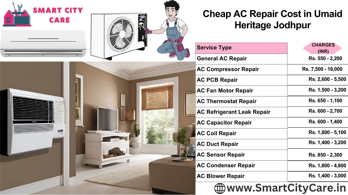 Cheap AC repair Cost list in  Umaid Heritage, Jodhpur