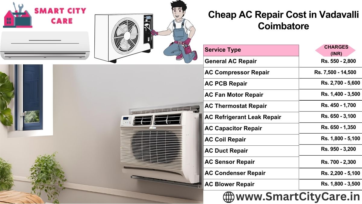 Cheap AC repair Cost list in  Vadavalli, Coimbatore