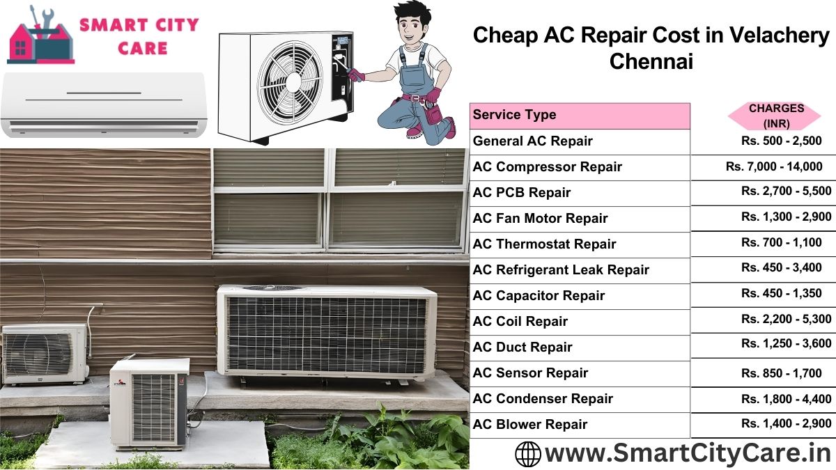 Cheap AC repair Cost list in  Velachery, Chennai