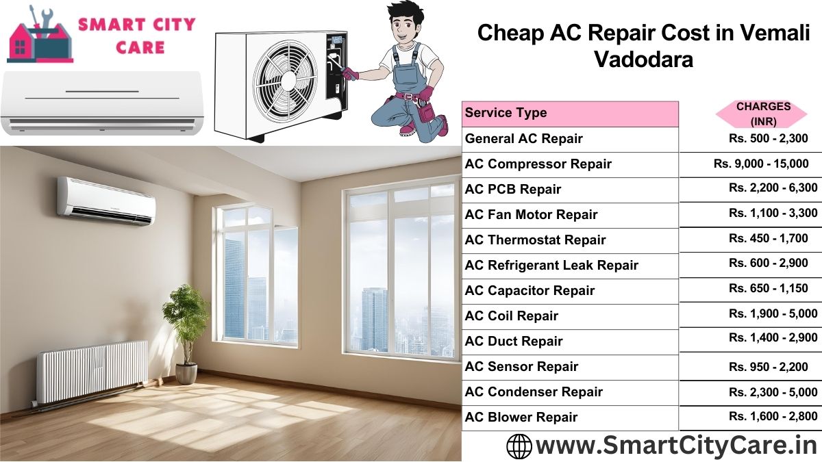 Cheap AC repair Cost list in  Vemali, Vadodara