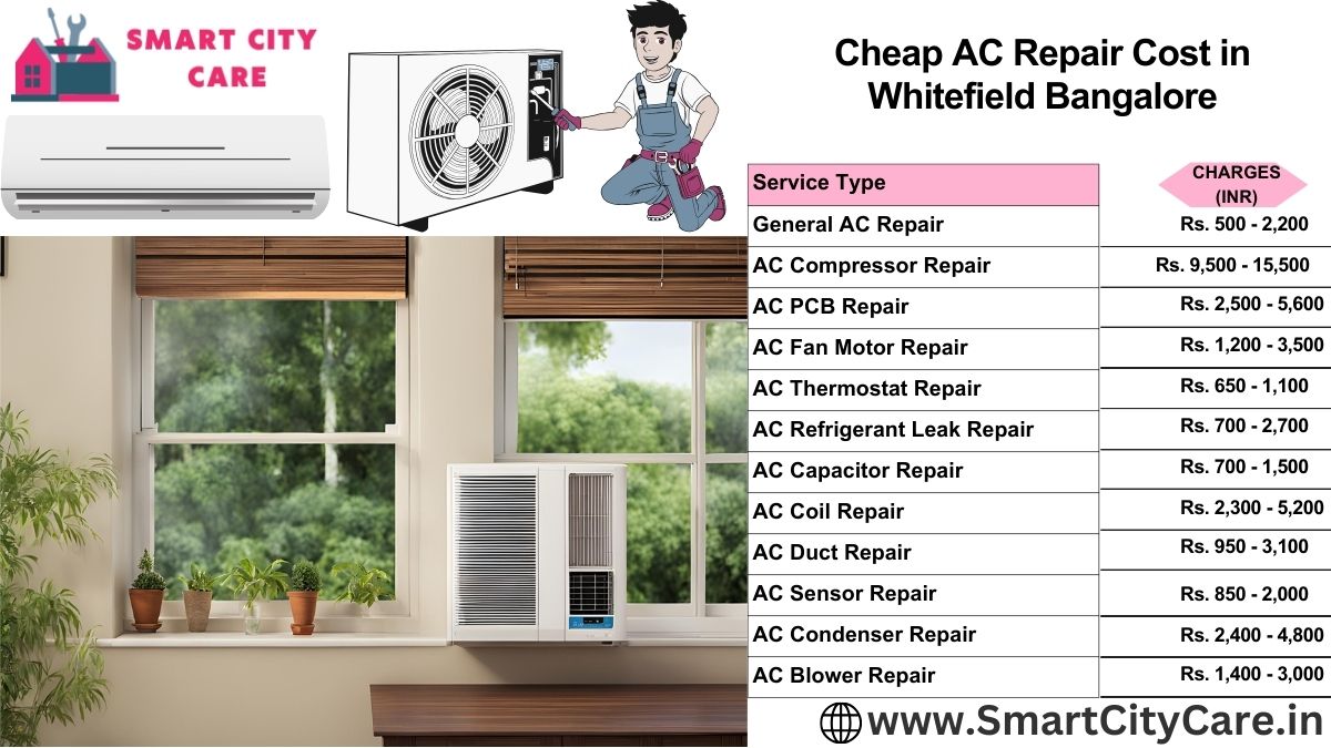 Cheap AC repair Cost list in  Whitefield, Bangalore