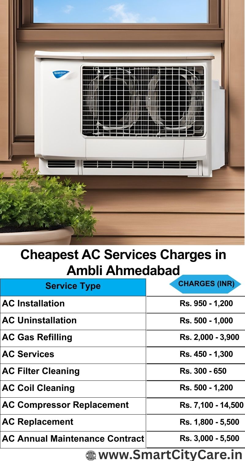 AC Services charges list in Ambli, Ahmedabad