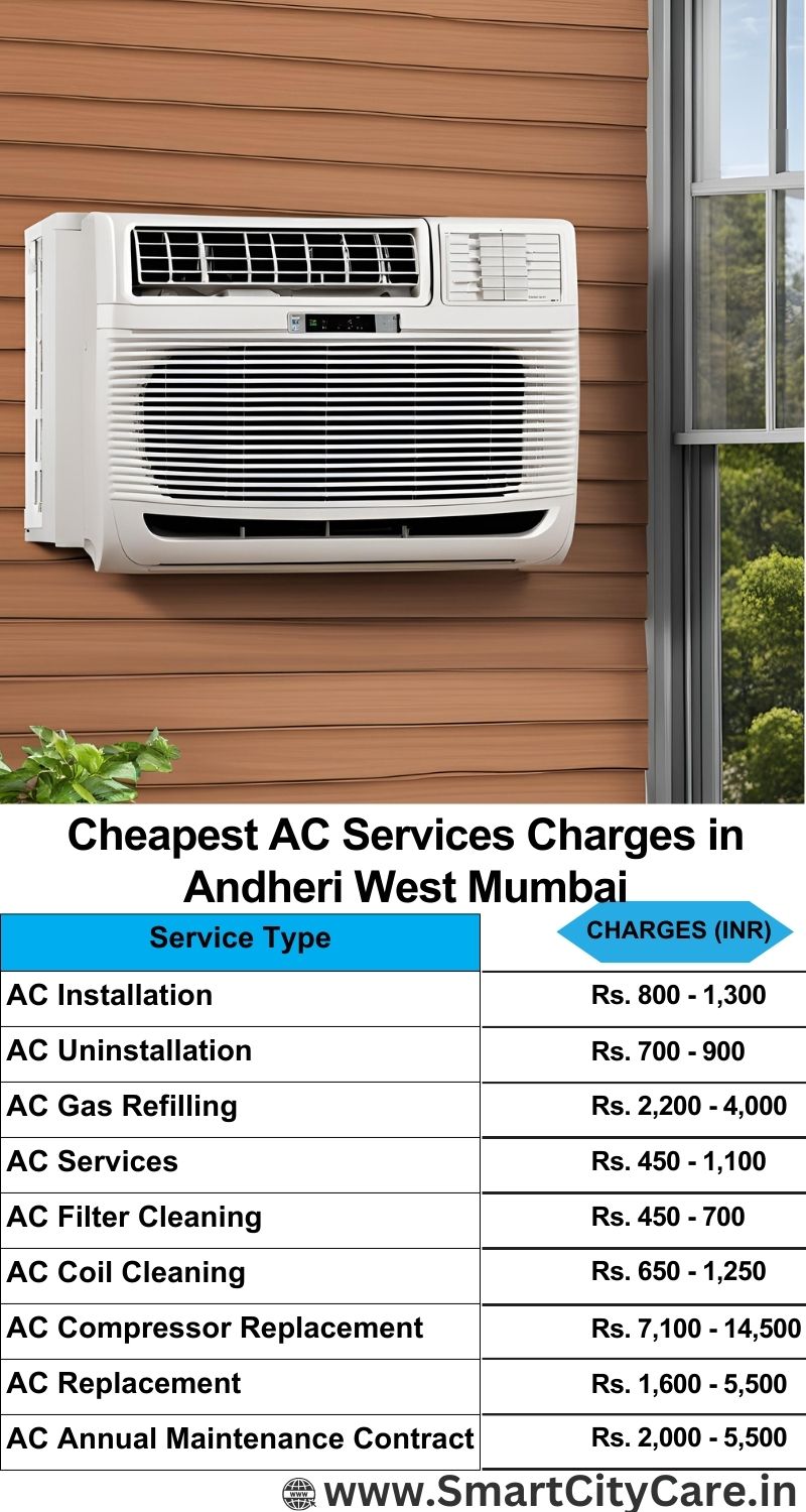 AC Services charges list in  Andheri West, Mumbai