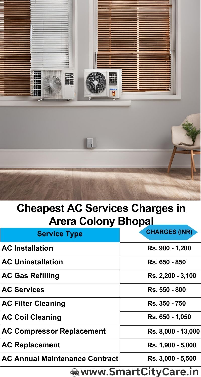 AC Services charges list in Arera Colony, Bhopal