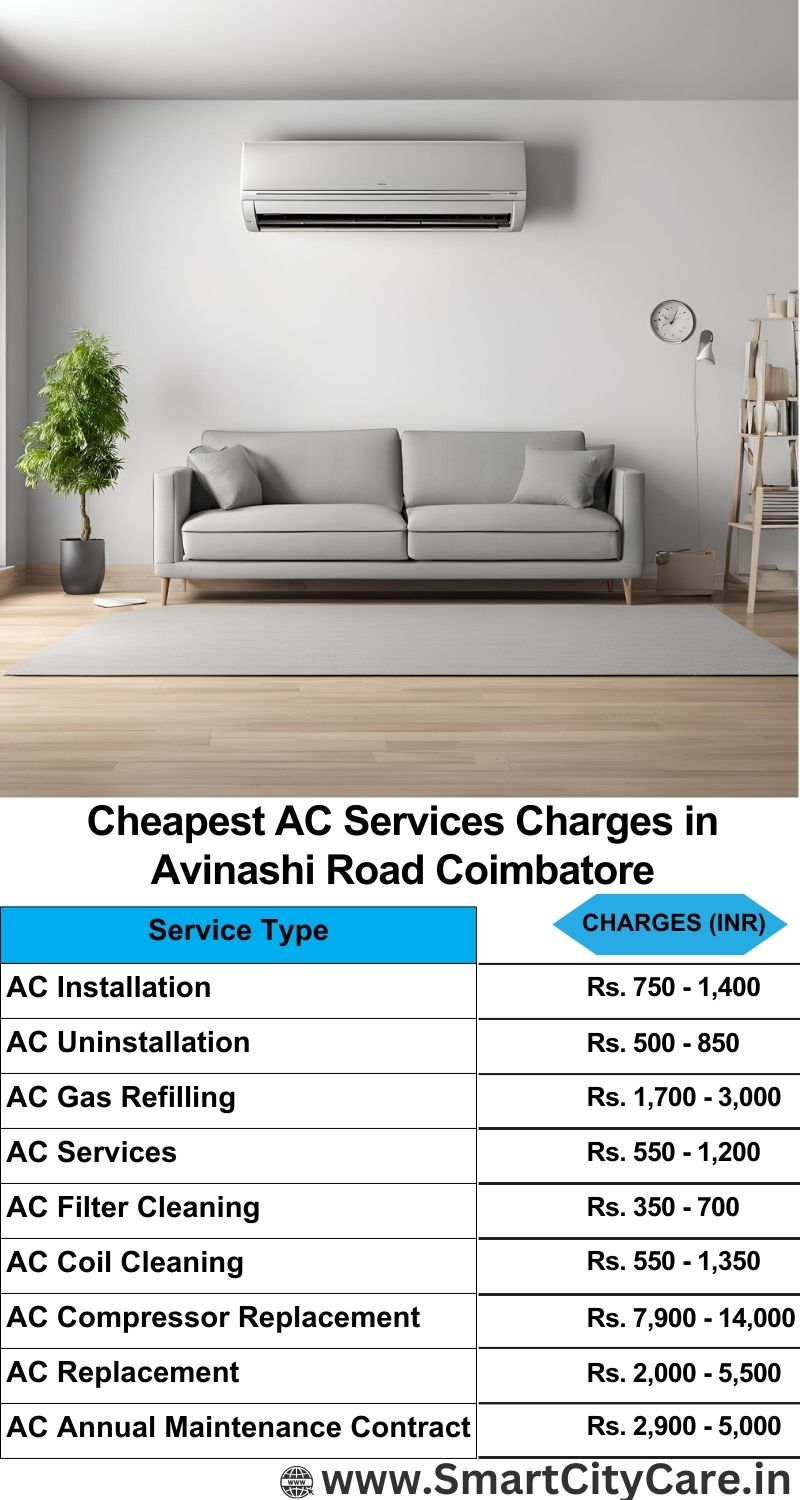 AC Services charges list in  Avinashi Road, Coimbatore