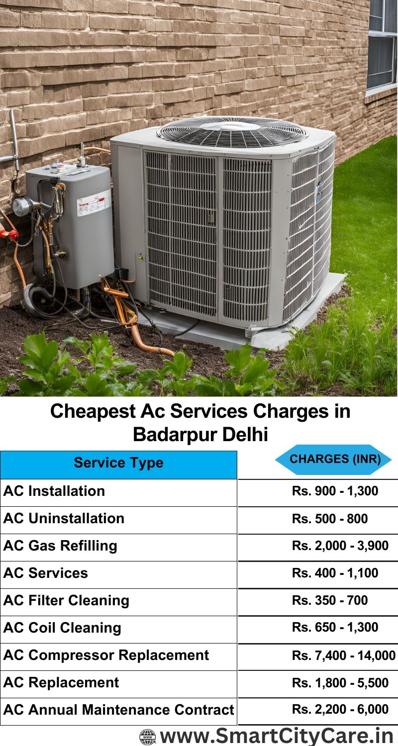 AC Services charges list in Badarpur, Delhi