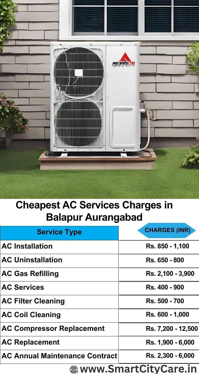 AC Services charges list in Balapur, Aurangabad