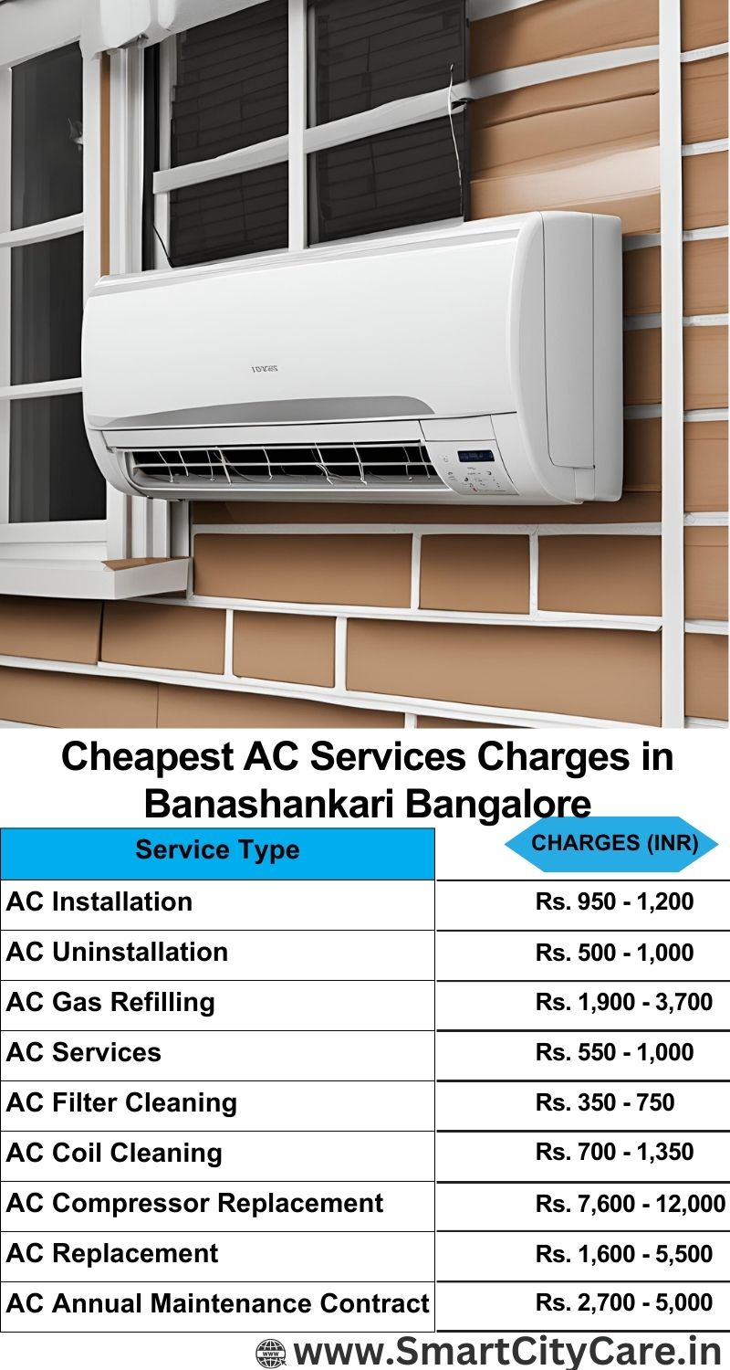 AC Services charges list in  Banashankari, Bangalore