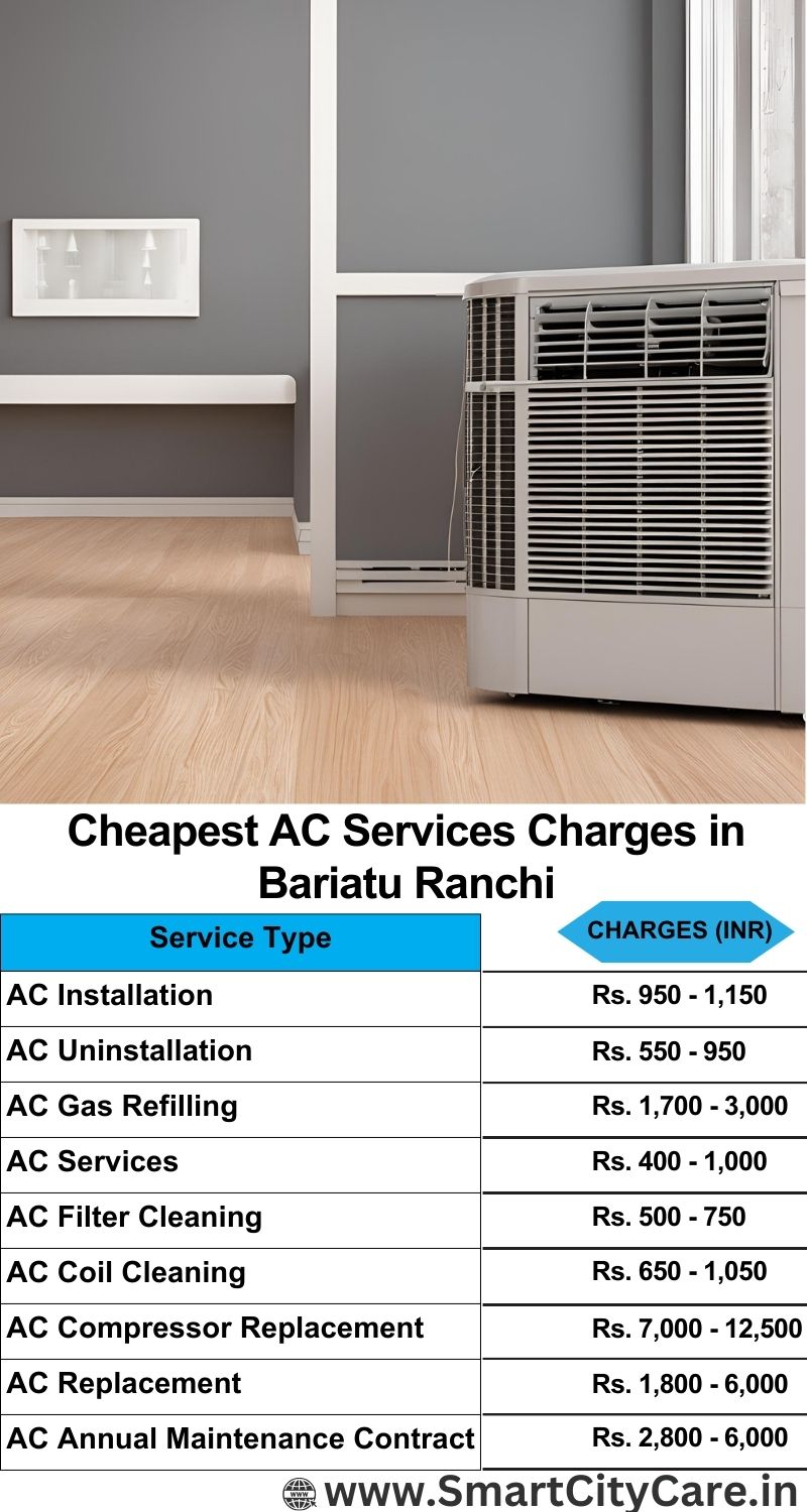 AC Services charges list in  Bariatu, Ranchi