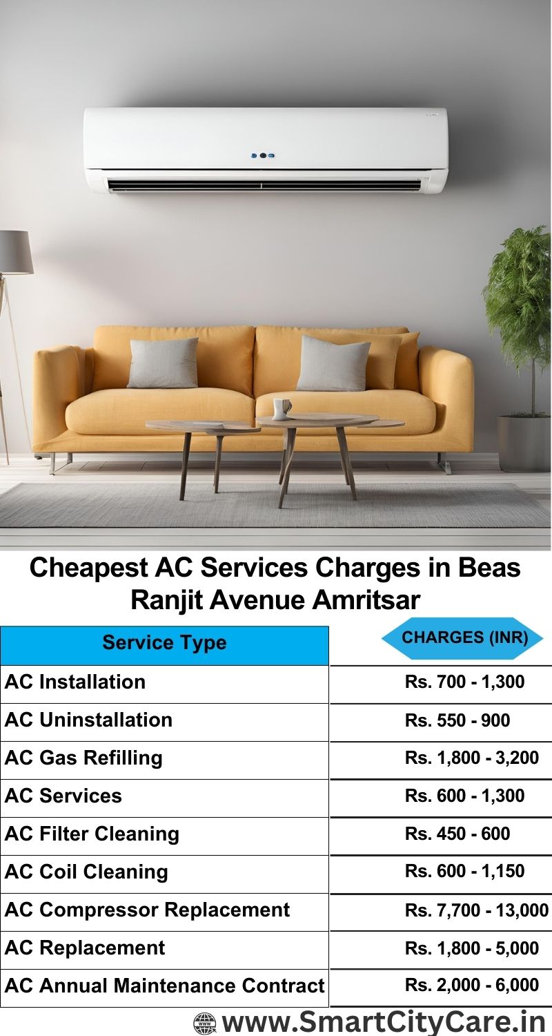 AC Services charges list in  Beas, Ranjit Avenue, Amritsar