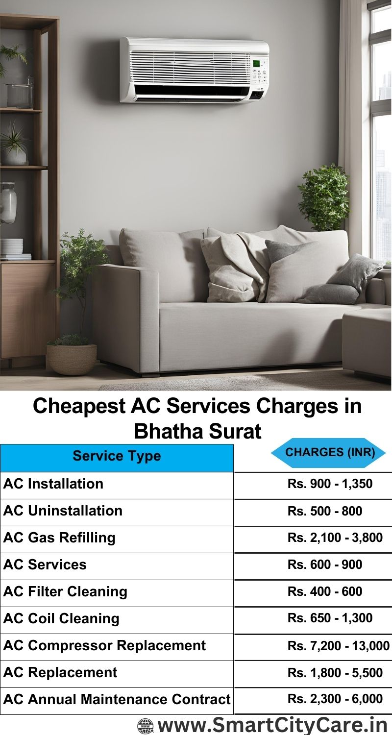 AC Services charges list in  Bhatha, Surat