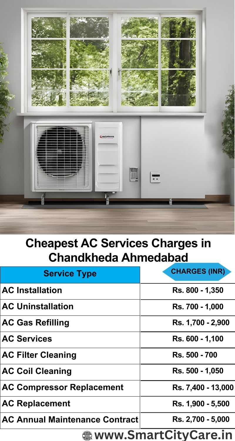 AC Services charges list in Chandkheda, Ahmedabad