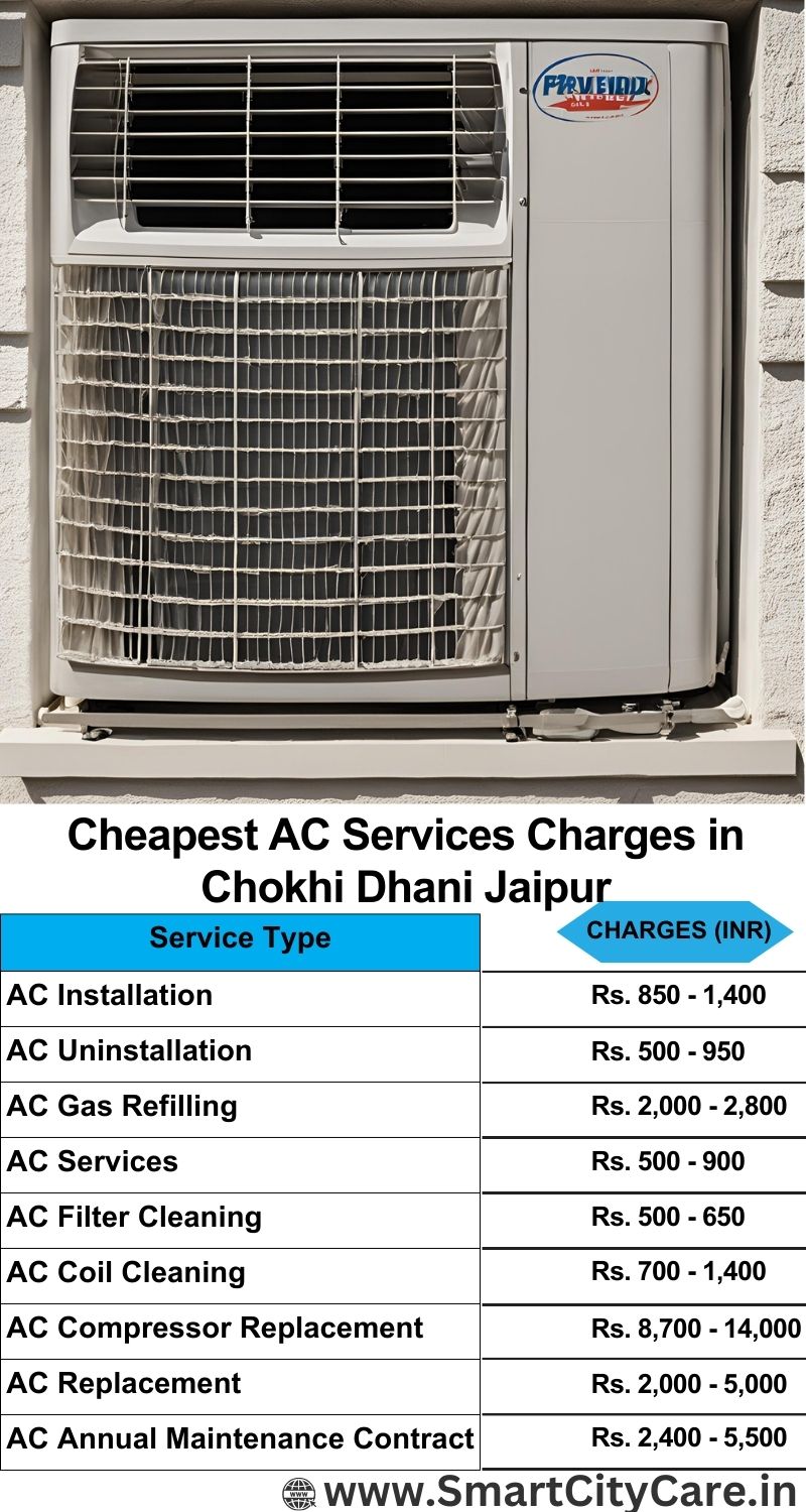AC Services charges list in Chokhi Dhani, Jaipur