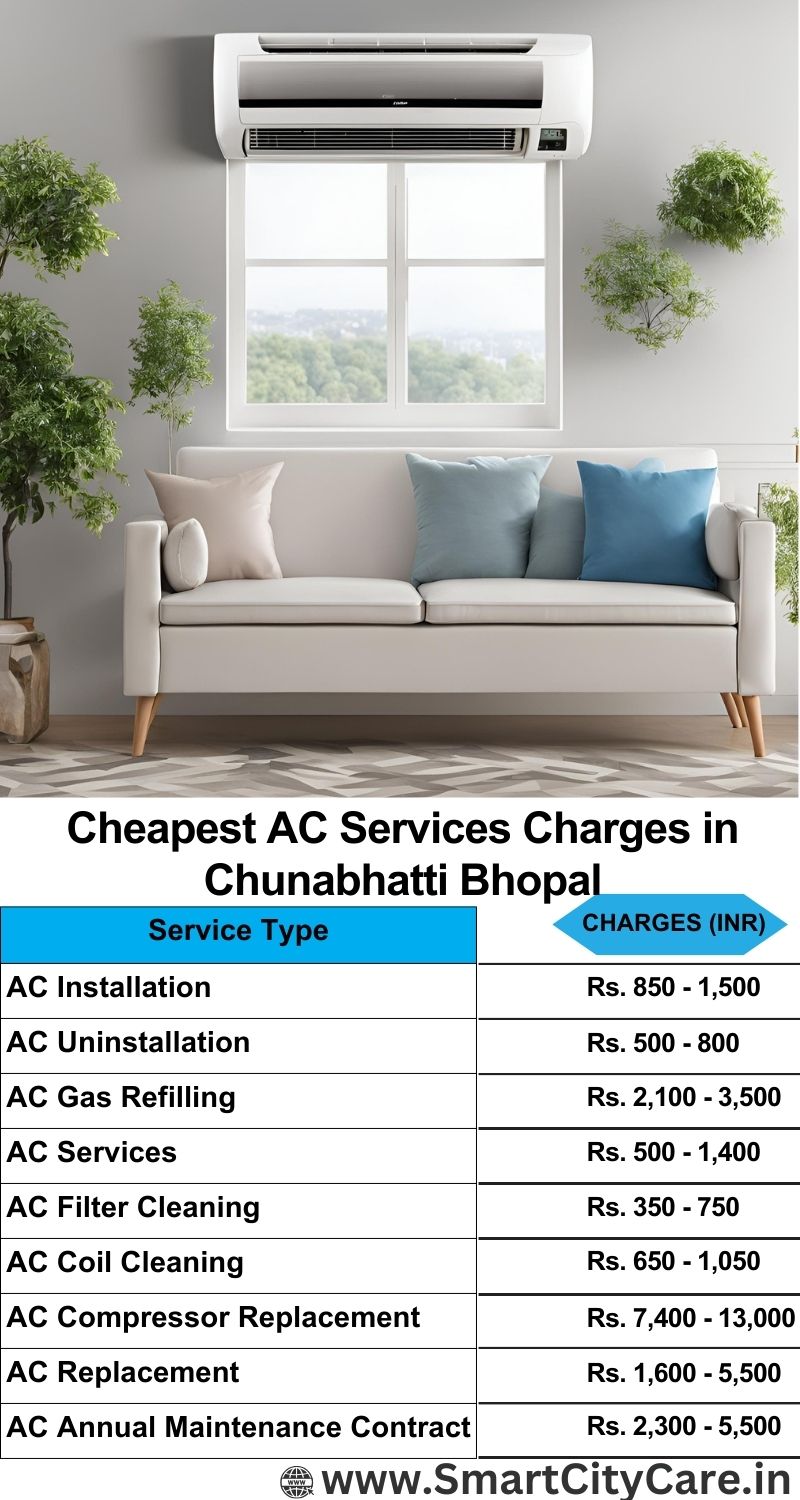 AC Services charges list in Chunabhatti, Bhopal