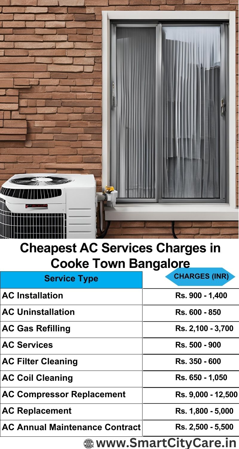 AC Services charges list in  Cooke Town, Bangalore