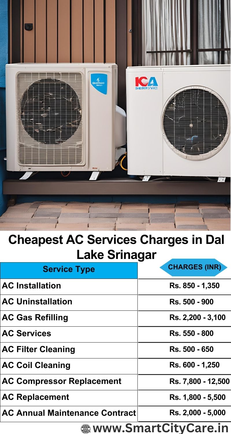 AC Services charges list in  Dal Lake, Srinagar