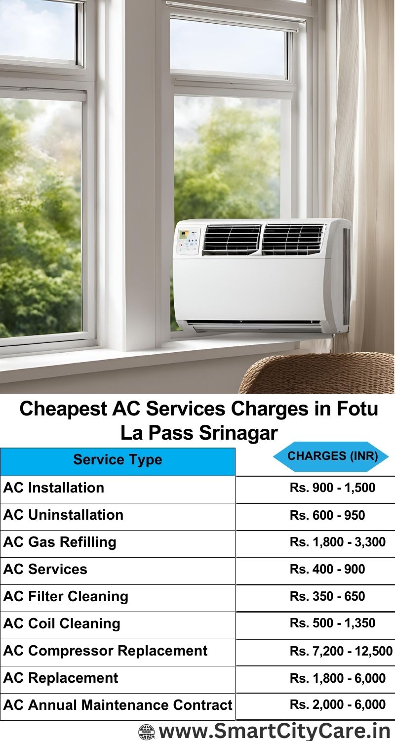 AC Services charges list in  Fotu La Pass, Srinagar