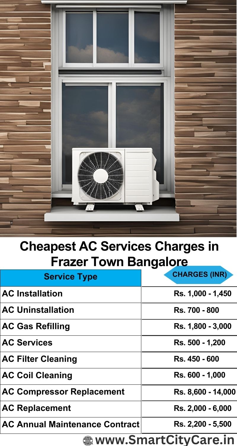 AC Services charges list in  Frazer Town, Bangalore